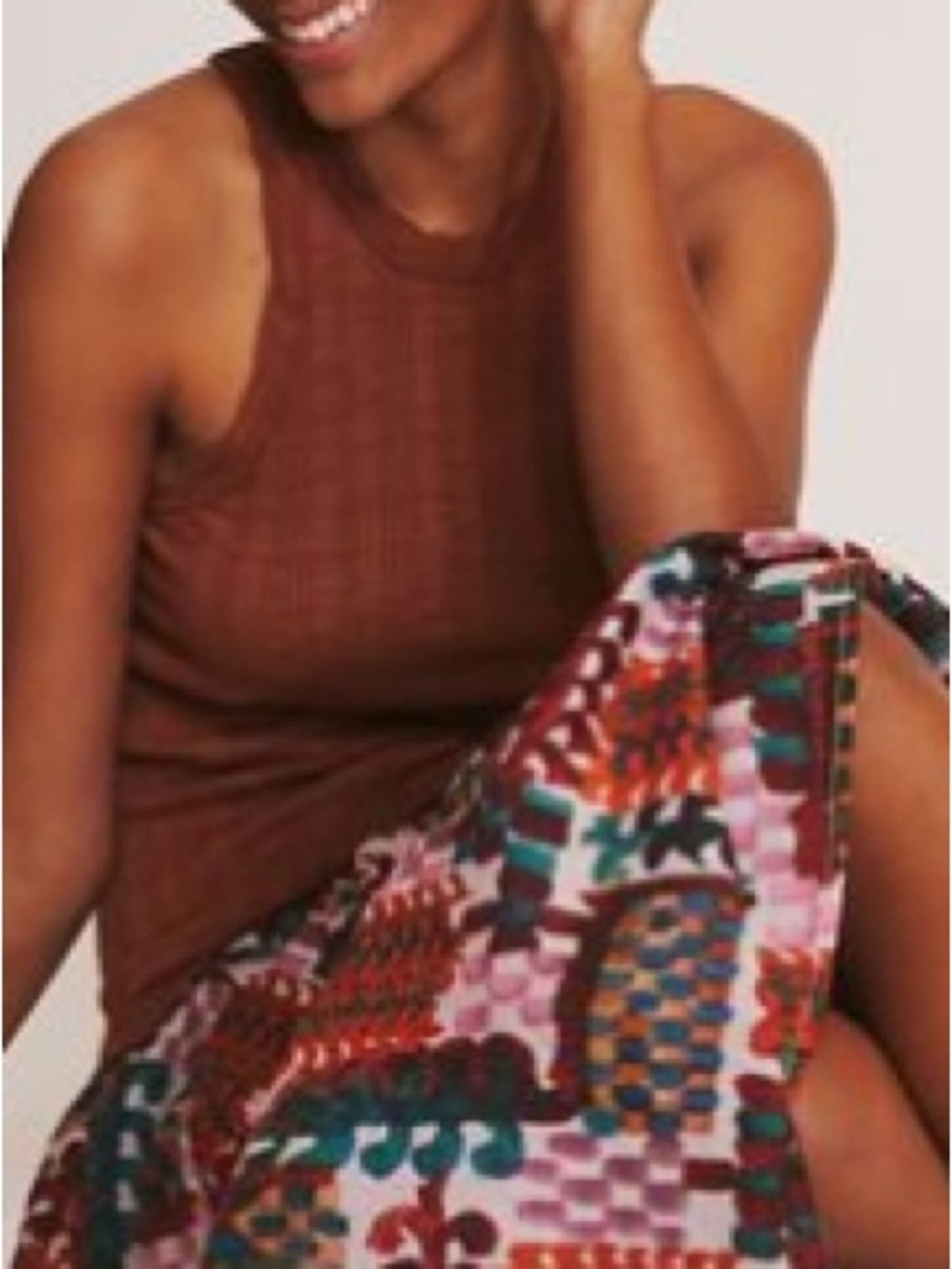 Antropologie Pilcro Ribbed Tank Top in Rust